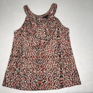 Banana Republic Tops Women's Sz PSBrown Orange Black Polka Dot Ruffe Halter Neck